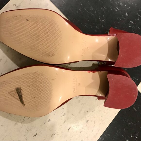 ZARA Square Toe Block Heel Pumps 37 - Picture 4 of 6